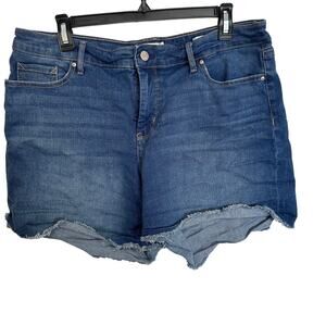Womans Jessica Simpson fray cuff midi short blue shorts size 14/32
